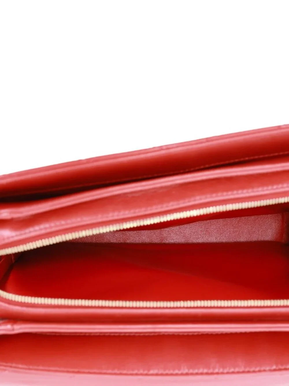 Chanel Envelope Flap Lambskin Chevron Stitched Leather Crossbody Bag Red